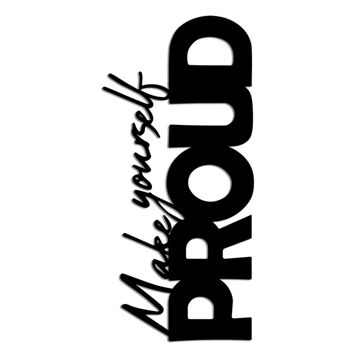 Wallity Make Yourself Proud Escultura de Pared de Metal Negra